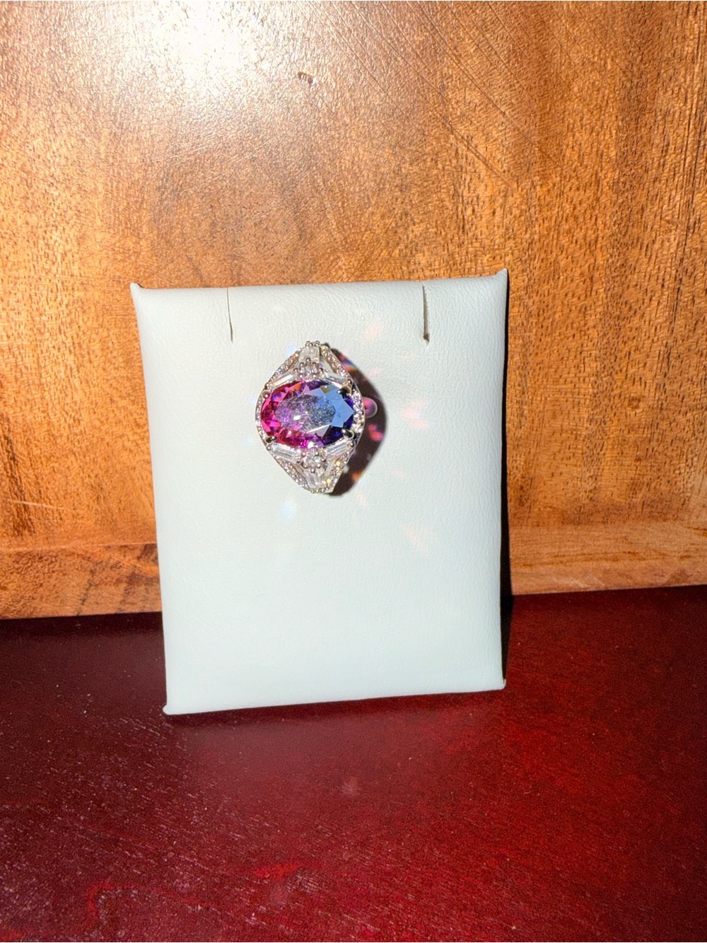 Silver Cocktail Ring with Purple-Blue Mystic Quartz - Picture 4 of 4